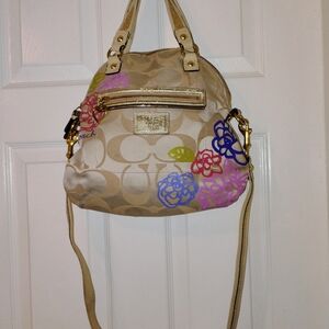 Coach Beige Floral Crossbody Bag
